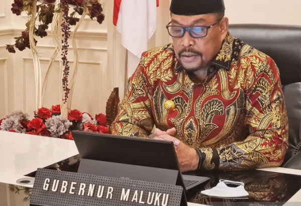 Gubernur Maluku Murad Ismail saat menjadi pembicara pada 40 orang diplomat muda yang mengikuti Diklat Sesdilu angkatan ke-70, secara daring,